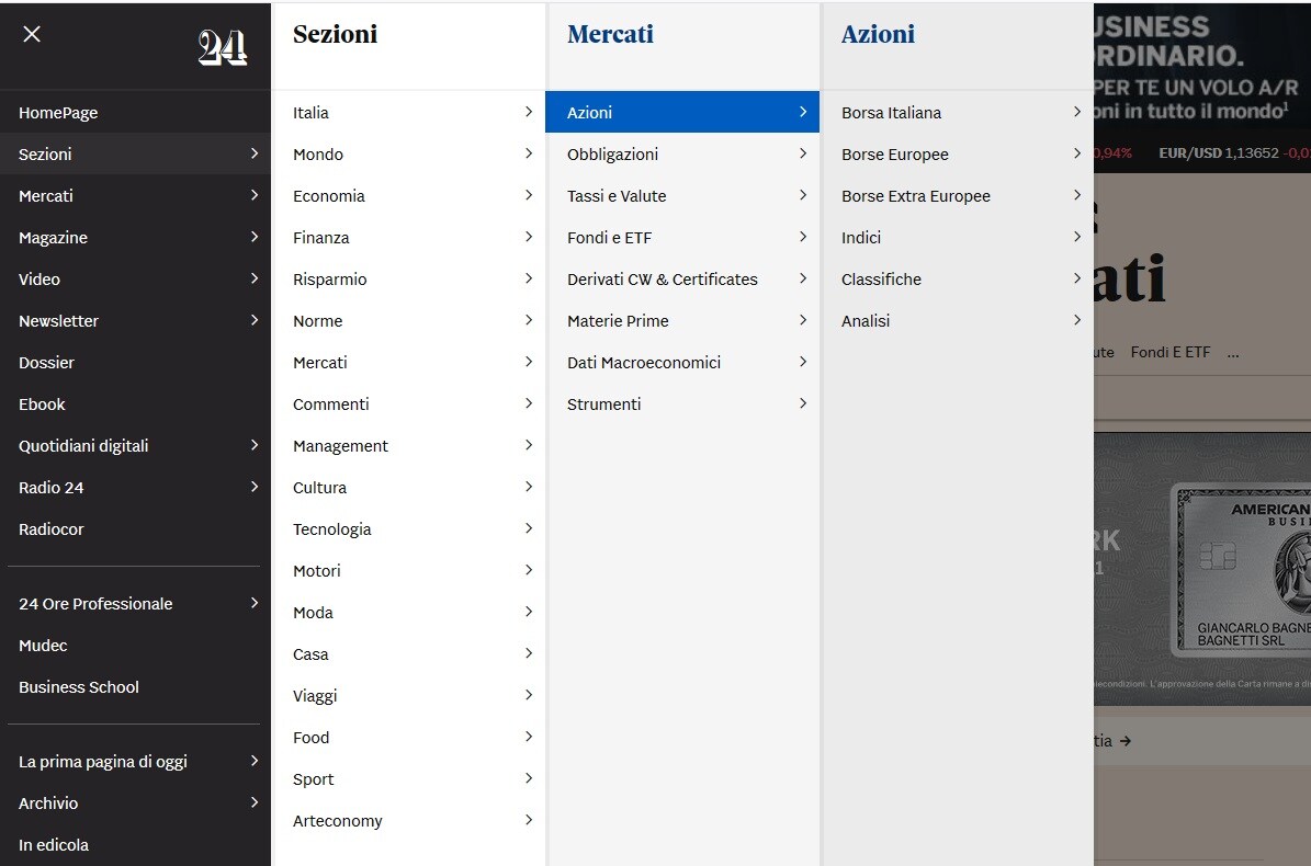 Guida alla nuova pagina Mercati. Piu indici quotazioni e un prodotto premium Il Sole 24 ORE